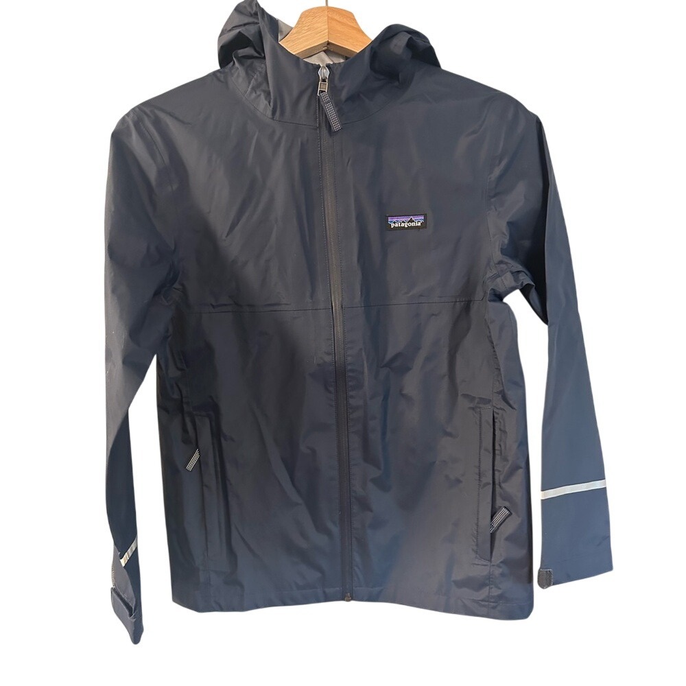 Patagonia Kids Navy Hooded Rain Jacket